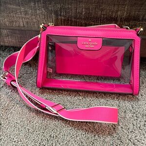Kate Spade Hot Pink Clear Crossbody Bag